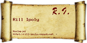 Rill Ipoly névjegykártya